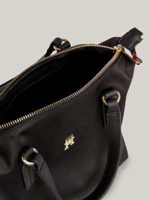 black th emblem small tote for women tommy hilfiger