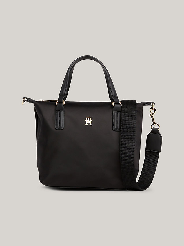 black th emblem small tote for women tommy hilfiger