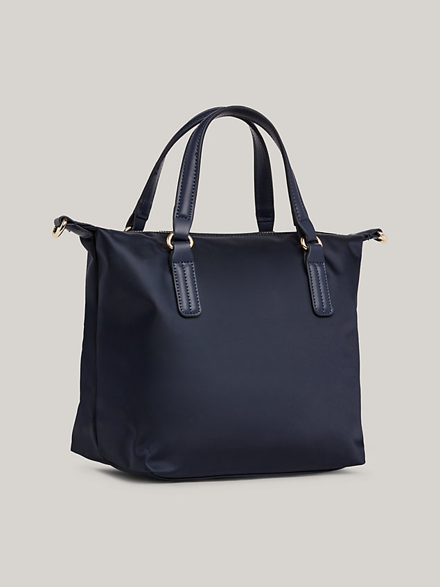 blue th emblem small tote for women tommy hilfiger