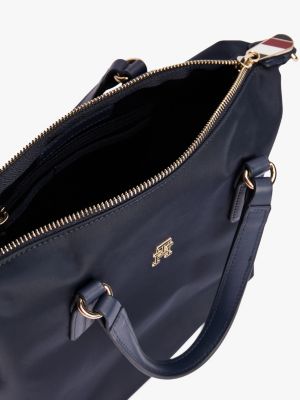 blue th emblem small tote for women tommy hilfiger