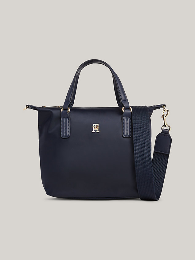 blue th emblem small tote for women tommy hilfiger
