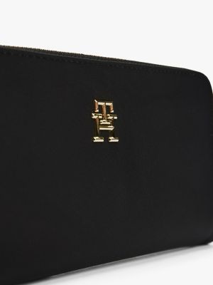 black large zip-around recycled wallet for women tommy hilfiger