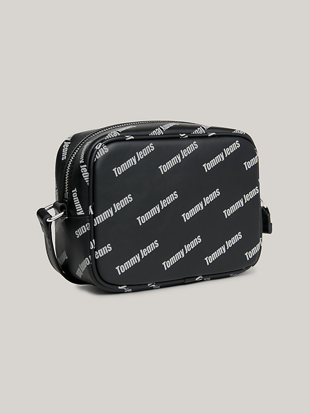 black repeat logo print crossover camera bag for women tommy jeans