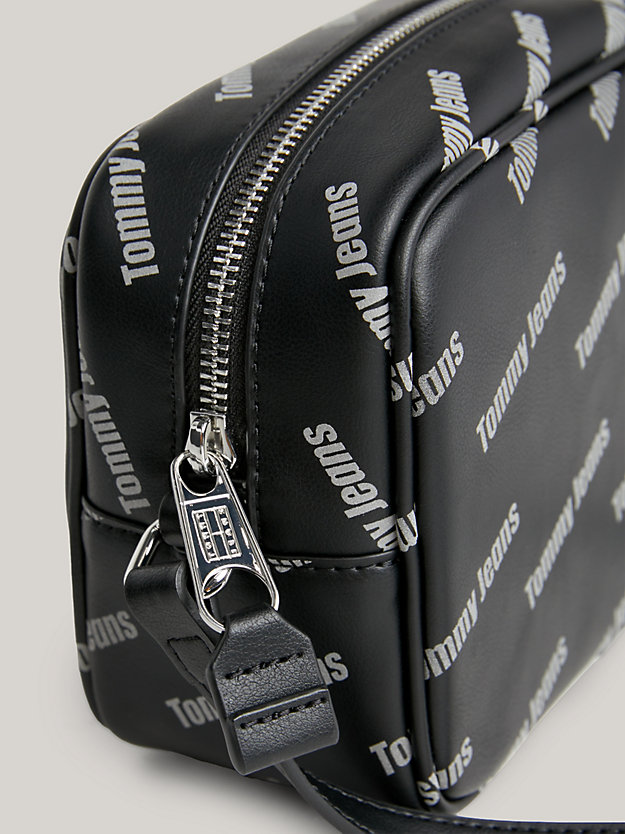 zwart crossbodytas met repeat-logo voor dames - tommy jeans