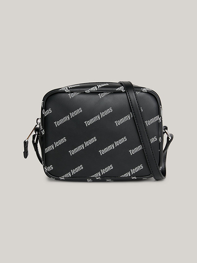 black repeat logo print crossover camera bag for women tommy jeans