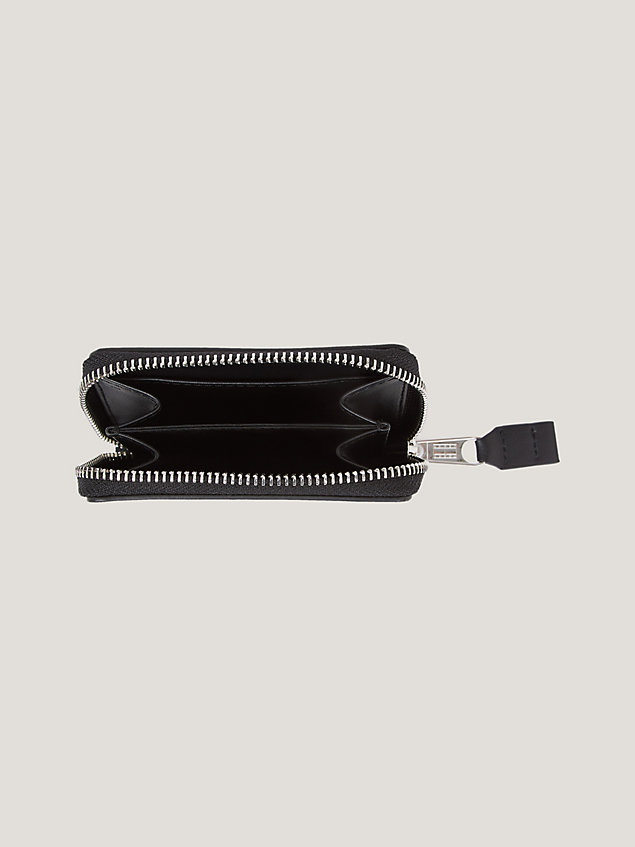 black kleine reißverschluss-brieftasche mit logo für damen - tommy jeans