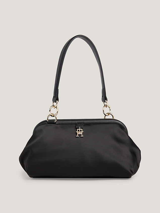black exclusive tommy hilfiger x festive th monogram shoulder bag for women tommy hilfiger