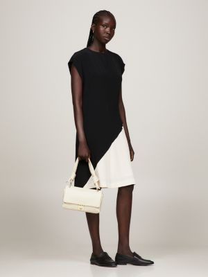 white hobo-tasche aus leder mit steckverschluss für damen - tommy hilfiger