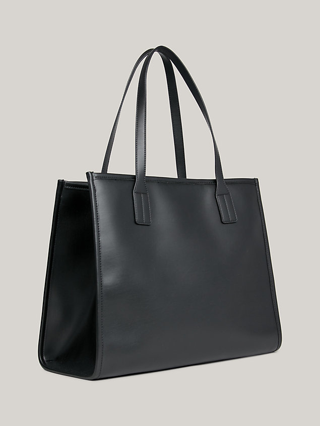 black th city monogram tote for women tommy hilfiger