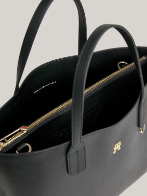 Iconic Detachable Strap Satchel, Black