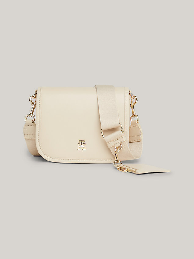 beige th city crossover bag for women tommy hilfiger