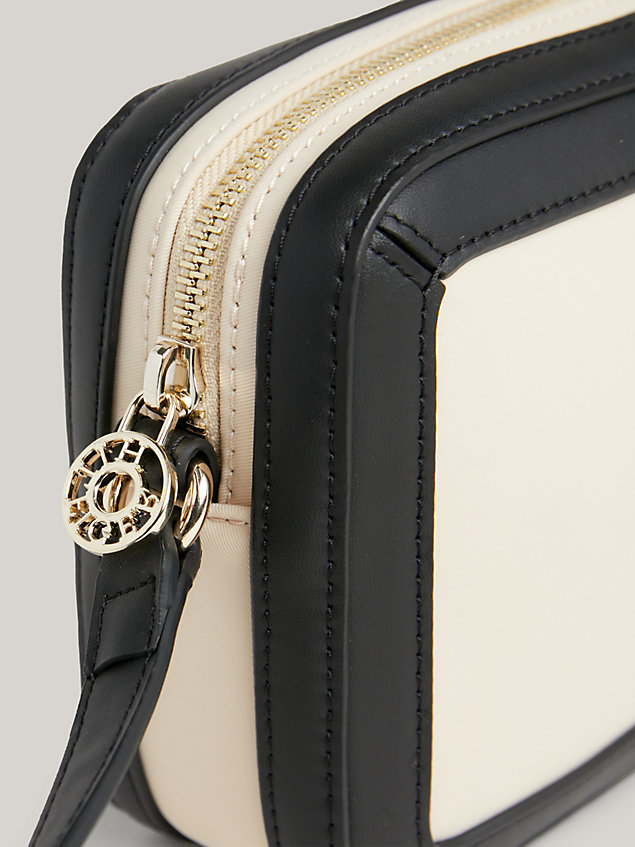 beige essential contrast crossover bag for women tommy hilfiger