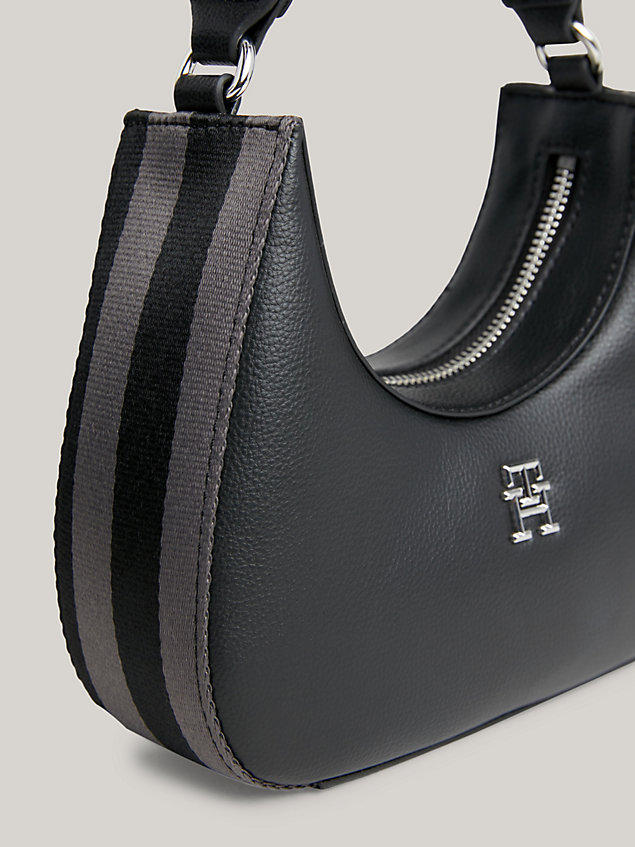 black essential hobo shoulder bag for women tommy hilfiger