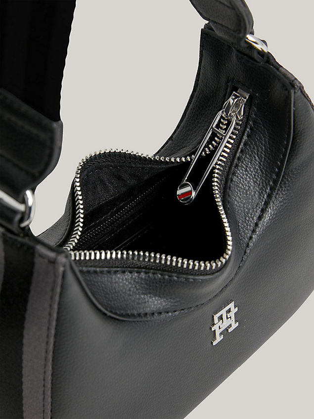 black essential hobo shoulder bag for women tommy hilfiger