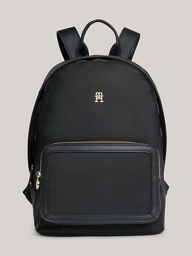 black essential th monogram backpack for women tommy hilfiger