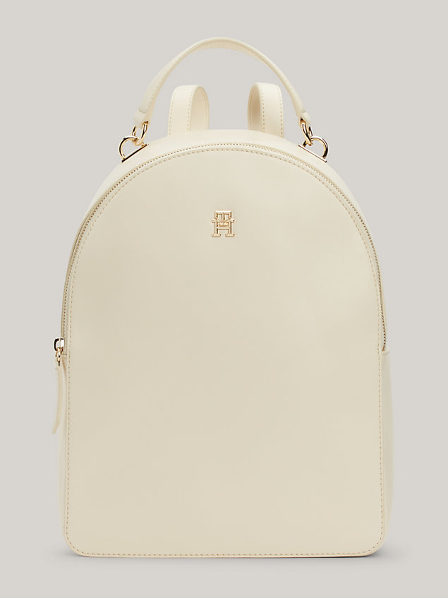 beige th monogram small dome backpack for women tommy hilfiger
