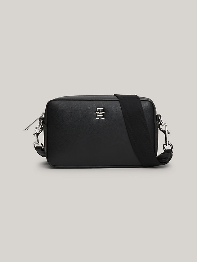 black essential th monogram small camera bag for women tommy hilfiger