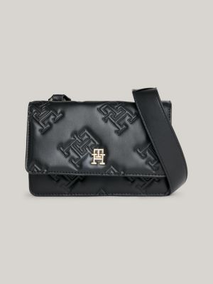 TH Monogram Soft Crossover Bag, BLACK