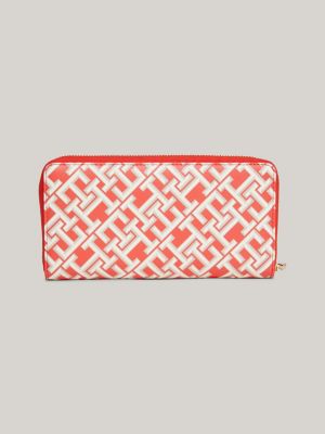 Iconic TH Monogram Print Large Wallet Red Tommy Hilfiger