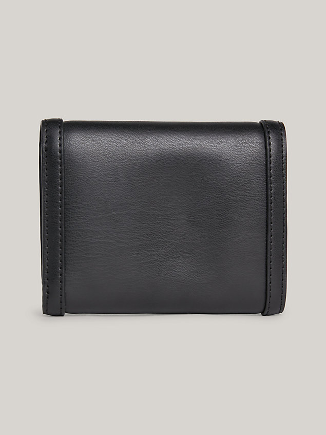 black th city medium flap wallet for women tommy hilfiger