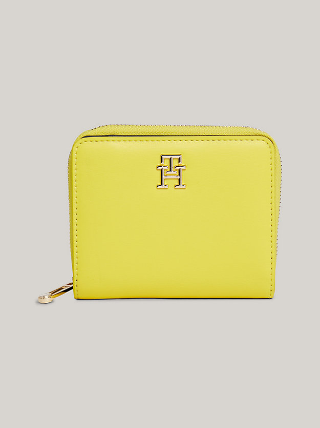 Iconic Medium TH Monogram Zip-Around Wallet | Yellow | Tommy Hilfiger