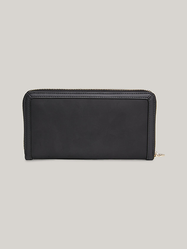 black essential th monogram large wallet for women tommy hilfiger