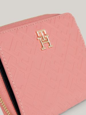 TH Monogram Medium Zip-Around Wallet | Pink | Tommy Hilfiger