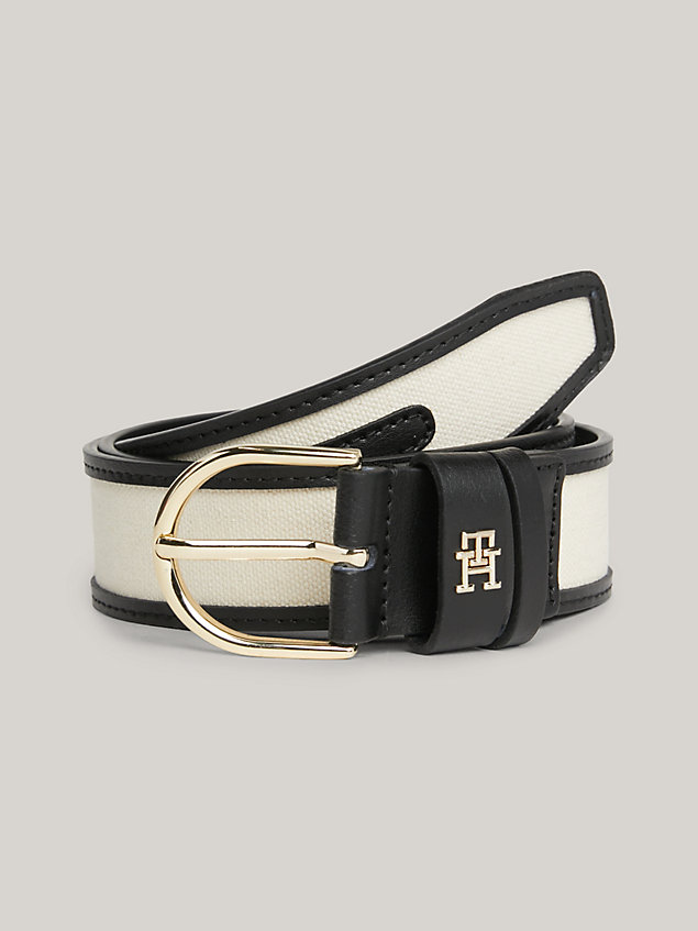 beige essential colour-blocked belt for women tommy hilfiger