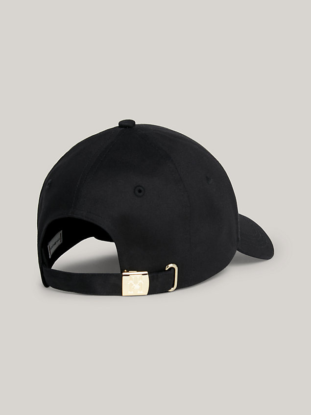 black elegancka czapka baseballowa th monogram essential dla kobiety - tommy hilfiger