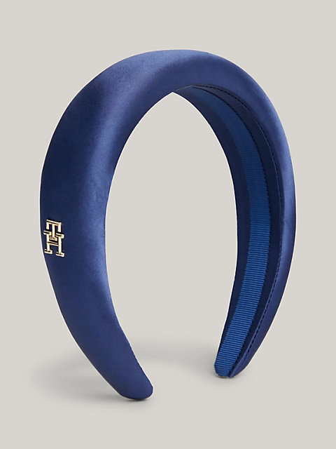 blue essential chic th monogram headband for women tommy hilfiger