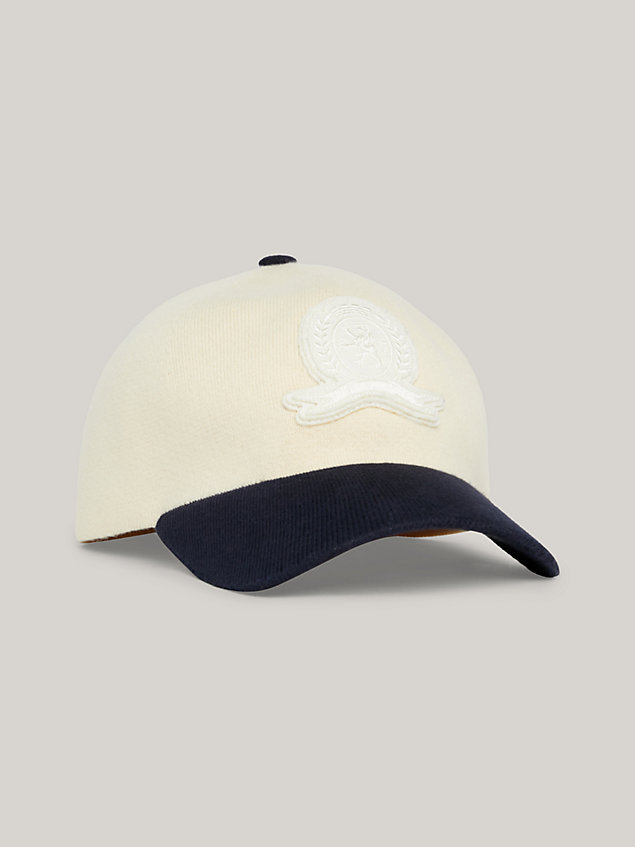 blue dwukolorowa czapka baseballowa z emblematem dla kobiety - tommy hilfiger