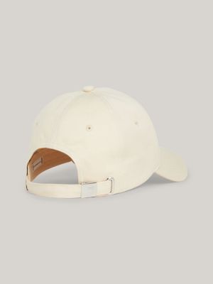 beige essential baseball-cap mit aufgestickter flag für damen - tommy hilfiger