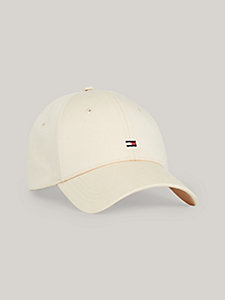 beige essential baseball-cap mit aufgestickter flag für damen - tommy hilfiger