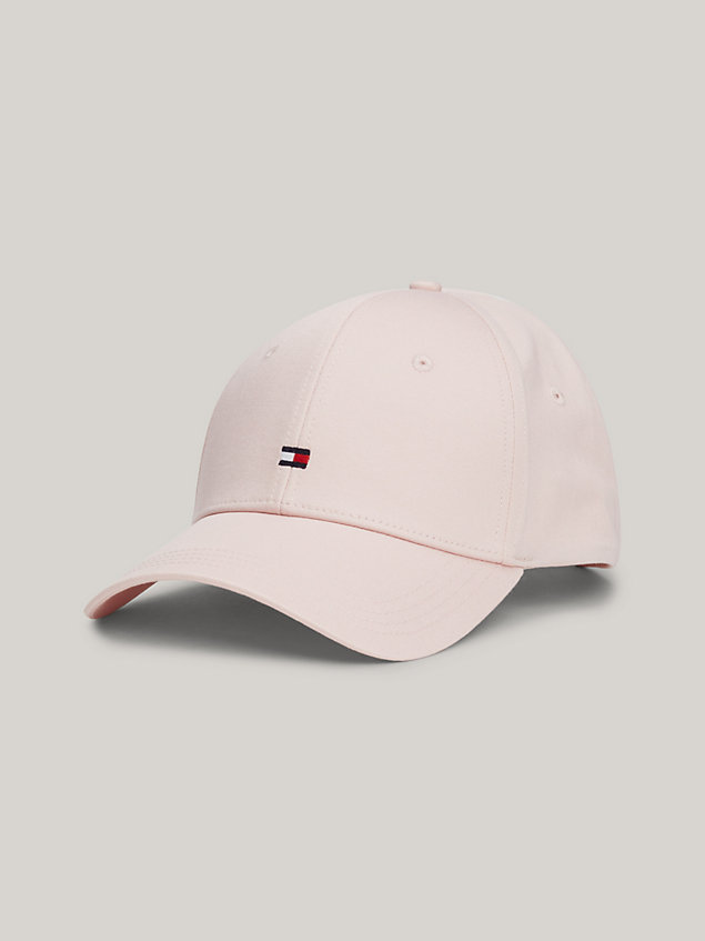 pink essential baseballpet met geborduurde vlag voor dames - tommy hilfiger