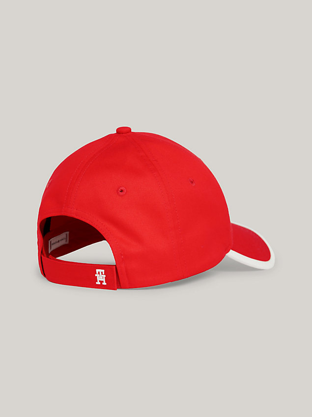 red th monogram contrast baseball cap for women tommy hilfiger