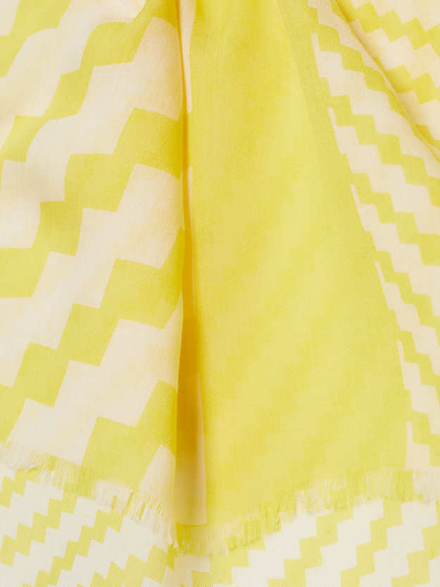 yellow essential jagged stripe logo scarf for women tommy hilfiger