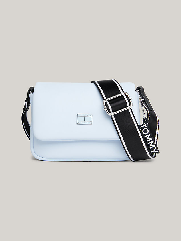 blue logo flap small crossover bag for women tommy jeans