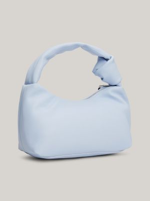 blue schultertasche mit gepolstertem riemen für damen - tommy jeans