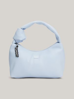 blue schultertasche mit gepolstertem riemen für damen - tommy jeans