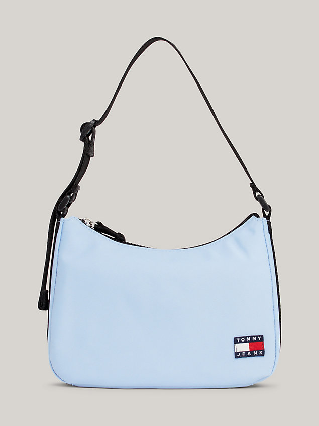 blue essential logo patch small shoulder bag for women tommy jeans