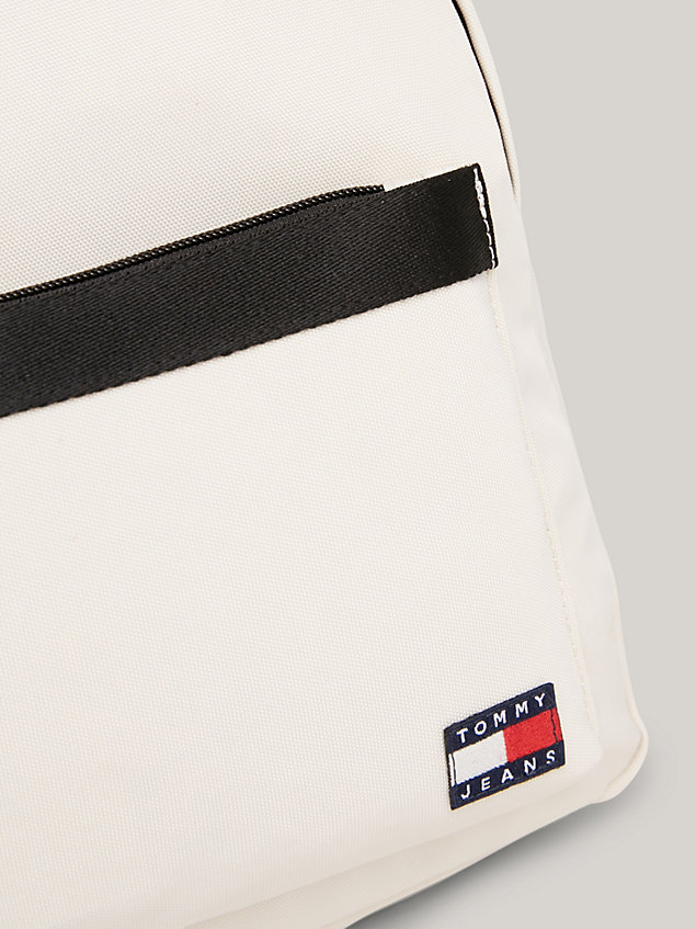 beige essential logo patch backpack for women tommy jeans