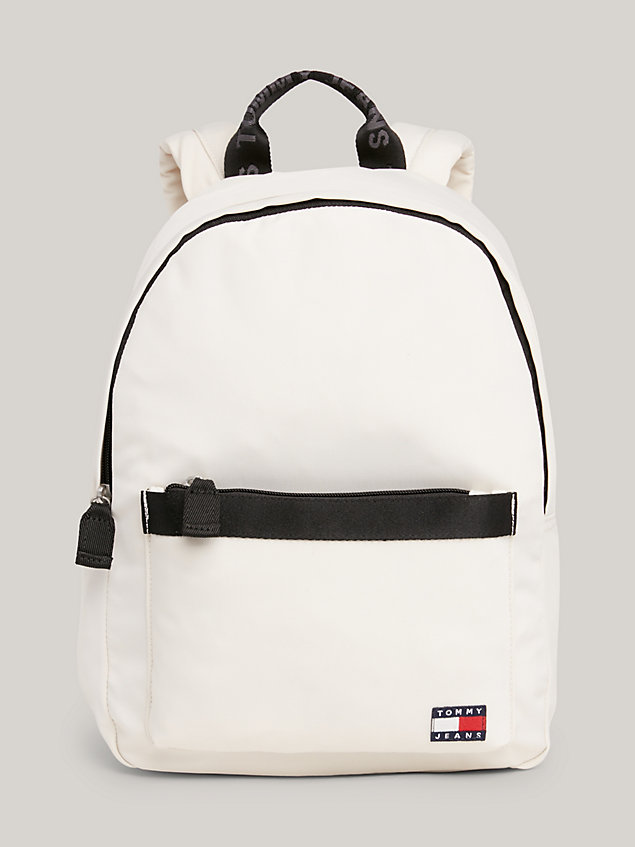 beige essential repeat logo small dome backpack for women tommy jeans