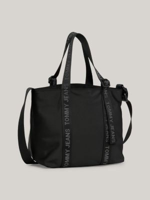 Essential Repeat Logo Small Tote | Black | Tommy Hilfiger