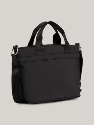 Logo Plaque Small Tote, Black