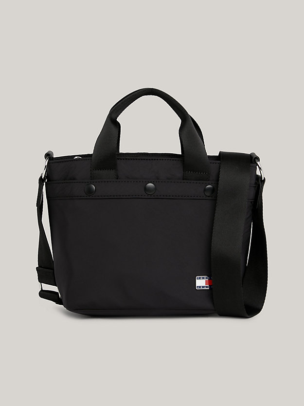 black logo plaque small tote for women tommy jeans