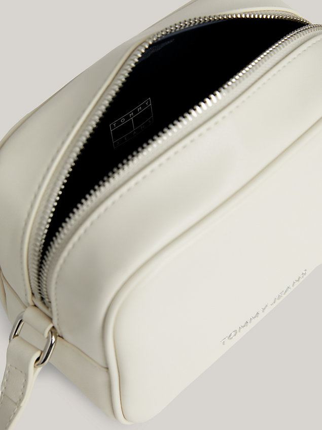 beige essential metallic logo camera bag for women tommy jeans