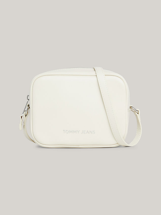 beige essential logo small crossover camera bag for women tommy jeans