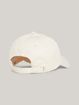 beige 5-panel-baseball-cap mit längerer flag für damen - tommy jeans
