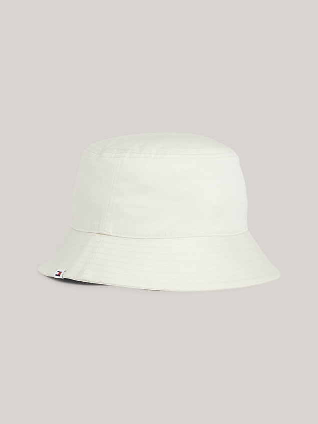 beige kapelusz rybacki z kolekcji essential z logo dla kobiety - tommy jeans