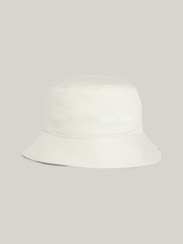 sombrero de pescador con logo tonal beige de mujeres tommy jeans